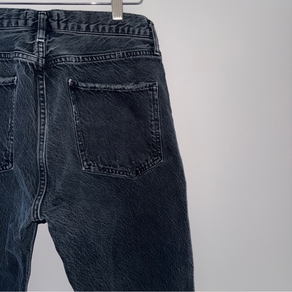 100% Cotton Agolde Jamie Washed Black Denim Jeans